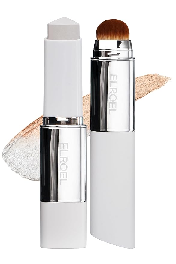 BLANC Cover Cream Stick V - Base de maquillaje coreana que cambia de color con brocha desmontable, cobertura de media a completa (201 Fair, 0.45 onzas)