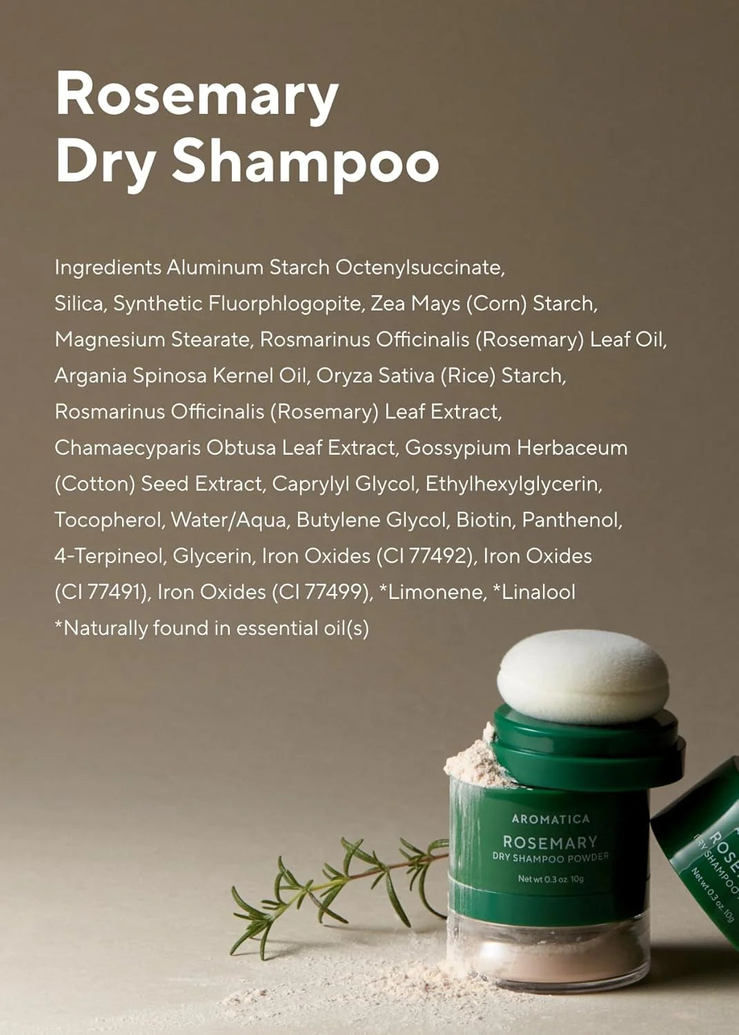 Rosemary Dry Shampoo Powder 10 gramos