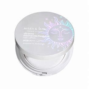 Mary and May Sun cushion, 50+ SPF50+PA++++. Zinc Oxide (UVA1- en UVA2, UVB), Titanium Dioxide (UVA2 en UVB).