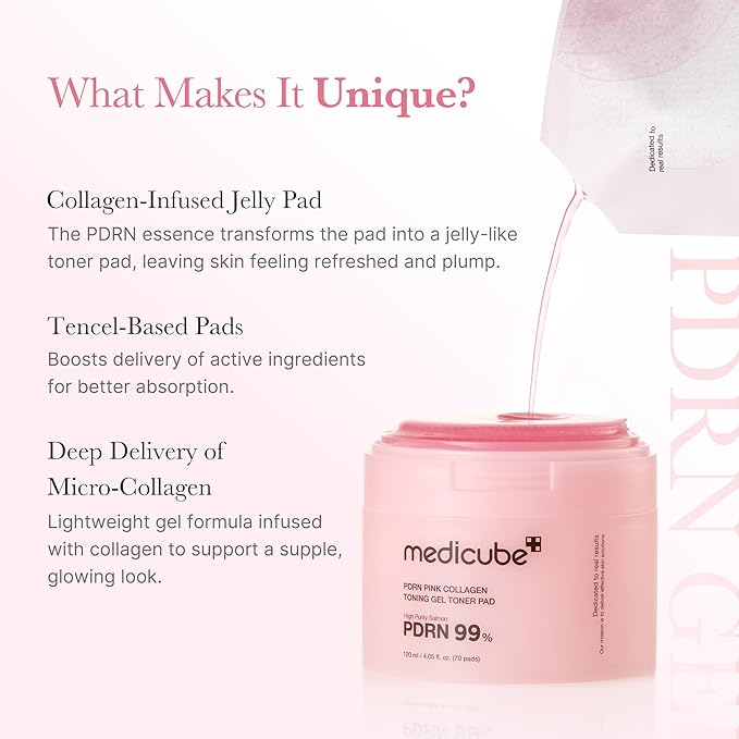 Medicube PDRN Pink Collagen Toning Gel Toner Pad (70 Pads)