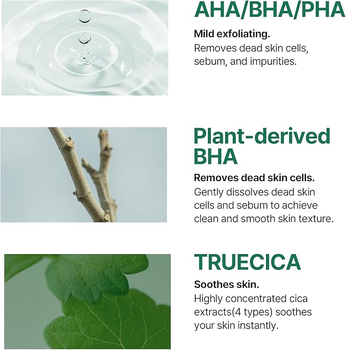 SOME BY MI AHA BHA PHA 30 Days Miracle Truecica Clear Pad - 70 almohadillas - Almohadillas de tóner facial centella exfoliante coreano - Limpia suavemente las impurezas, refina los poros y suaviza.