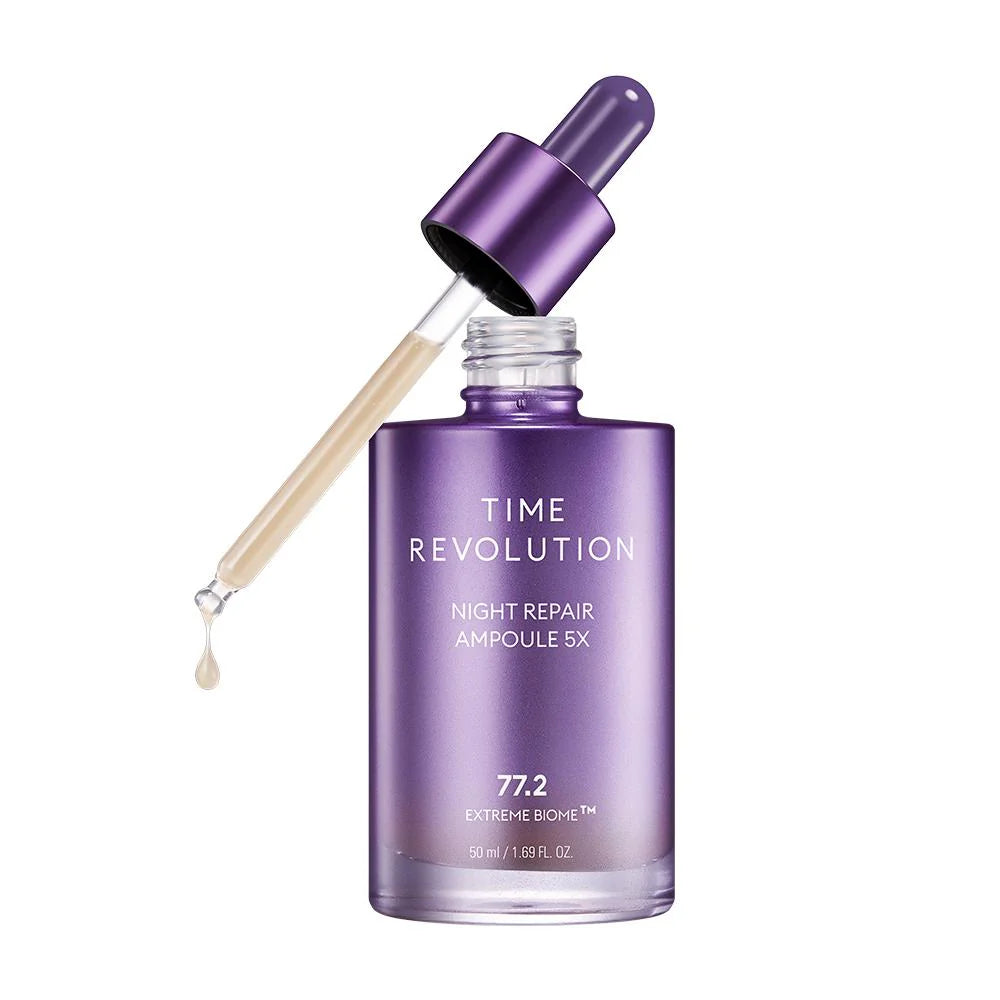 MISSHA Time Revolution - Juego de regalo The First Essence 5X y ampolla reparadora nocturna 5X para piel radiante y juvenil