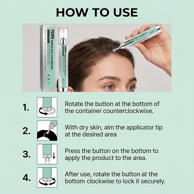 PDRN Reedle Shot - Ampolla para el cabello L100, PDRN Complejo cuero cabelludo apoyo para la salud del cuero cabelludo, uso doméstico para el volumen del cabello y apoyo al crecimiento, suero