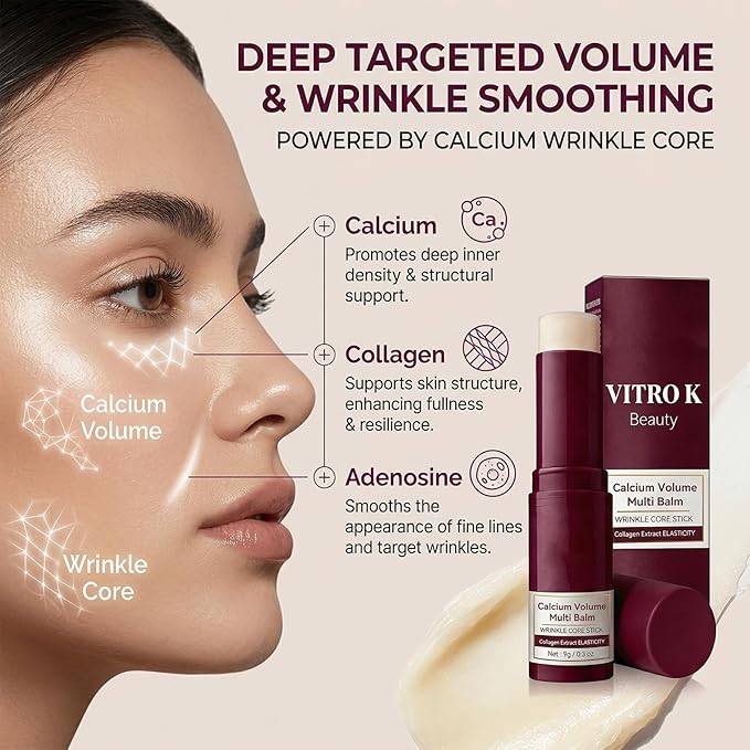 Beauty Stick - Bálsamo de calcio de belleza, bálsamo múltiple de calcio, bálsamo hidratante de colágeno para cara, ojos y cuello, para todo tipo de piel (1 unidad)