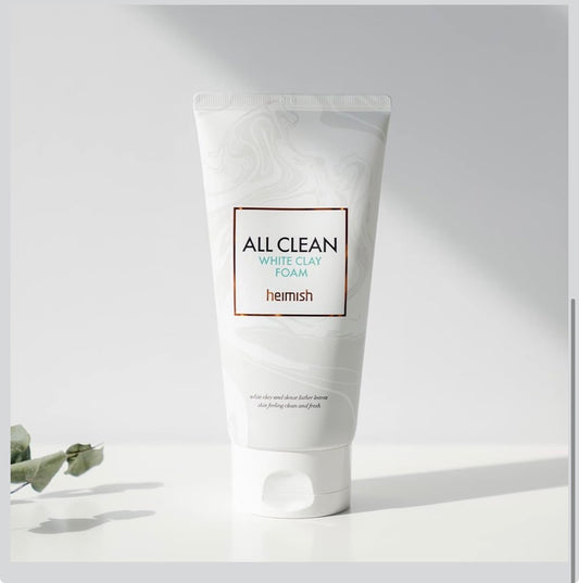 HEIMISH All Clean Espuma de arcilla blanca, limpieza profunda, minimización de poros, removedor de puntos negros, hidratante, lavado facial diario con arcilla blanca, aceite de coco, para doble limpieza, cuidado de la piel coreano, 5.3 onzas / 5.29 oz