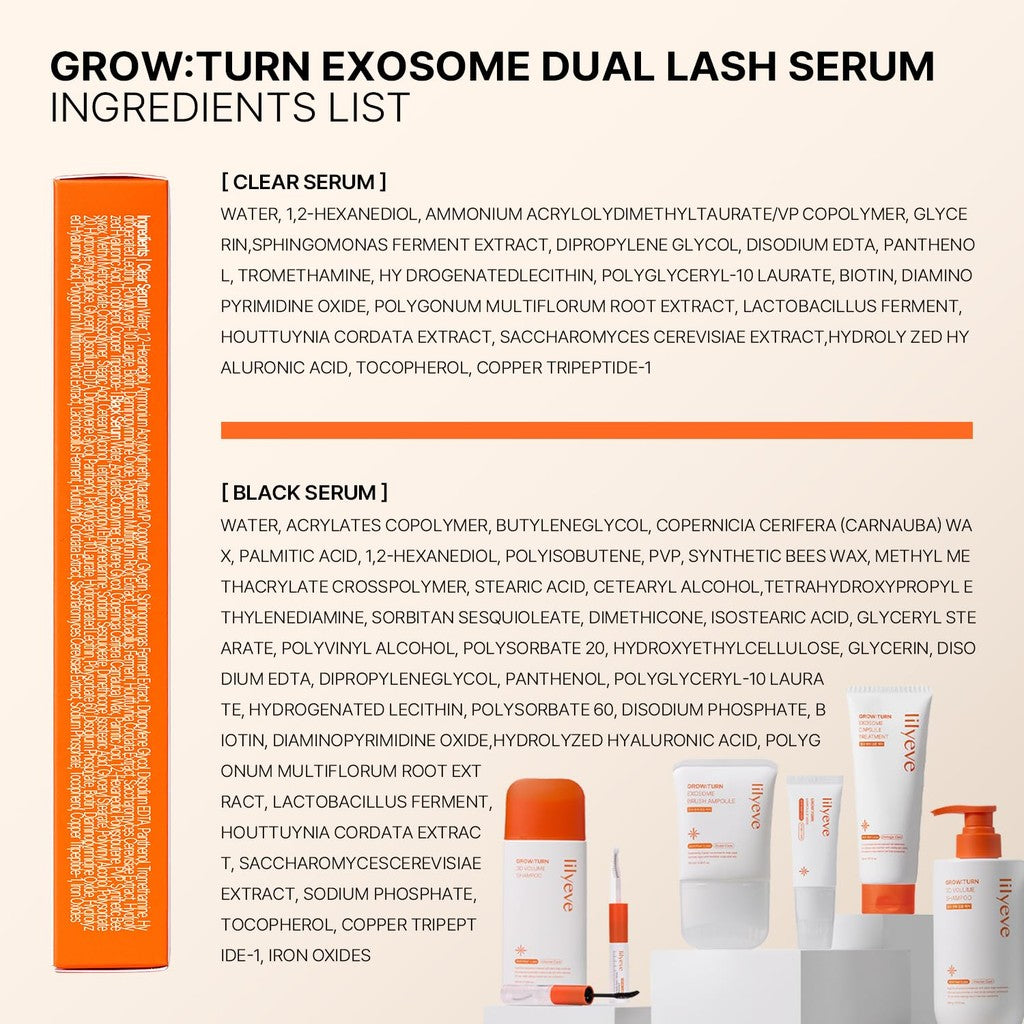 Lilyeve GROWTURN - Suero y rímel coreano para el crecimiento de pestañas, 0.27 onzas líquidas