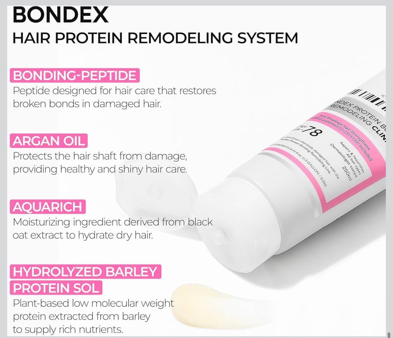 Dr.Melaxin Bondex Champú remodelador de proteínas con aceite de argán | Fortalecimiento de queratina y péptidos Bonder | Reparación del cabello | 13.52 onzas líquidas