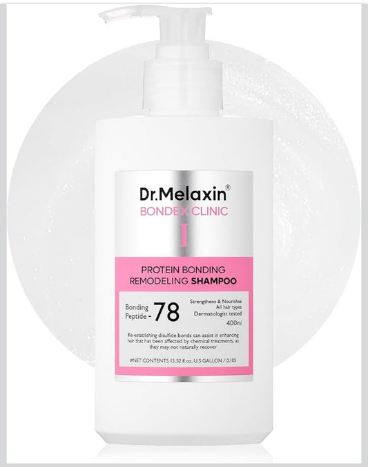 Dr.Melaxin Bondex Champú remodelador de proteínas con aceite de argán | Fortalecimiento de queratina y péptidos Bonder | Reparación del cabello | 13.52 onzas líquidas