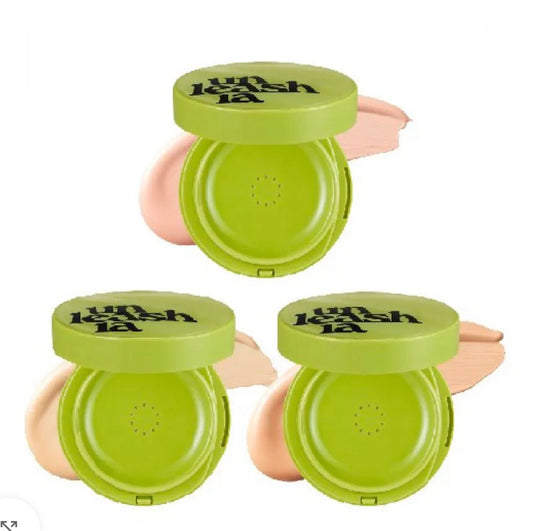 Healthy Green Cushion SPF30 PA++ de Unleashia, 3 tonos  disponibles.