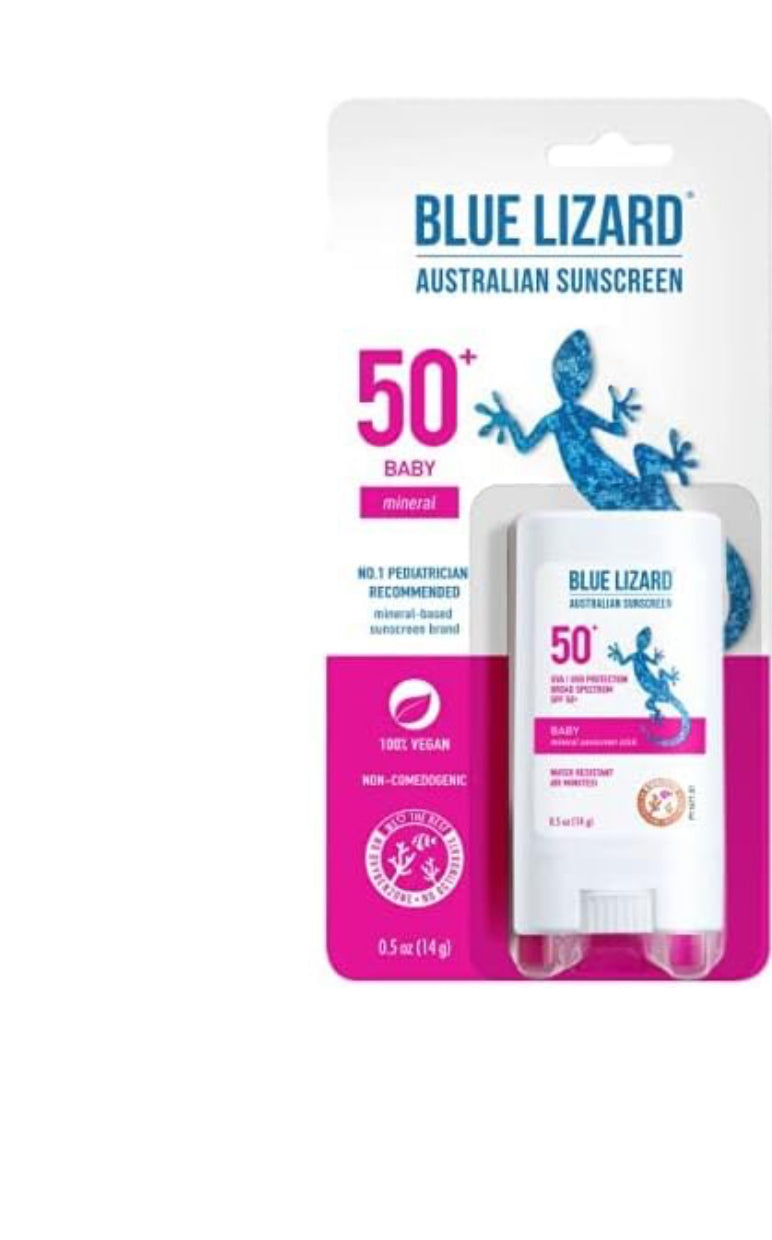 protector solar mineral Blue Lizard BABY con óxido de zinc, SPF 50+, tubo de 5 onzas + protector solar mineral Blue Lizard BABY con óxido de zinc, SPF 50+