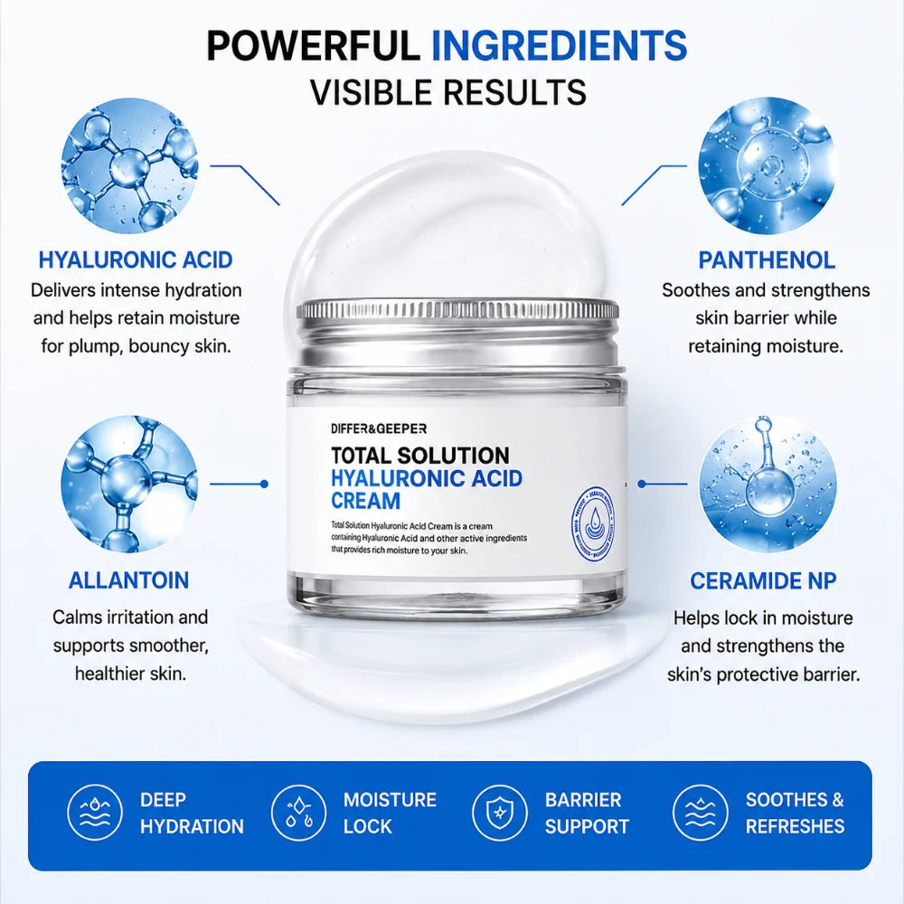 DIFFER&DEEPER Total Solution Hyaluronic Acid Cream (70g)