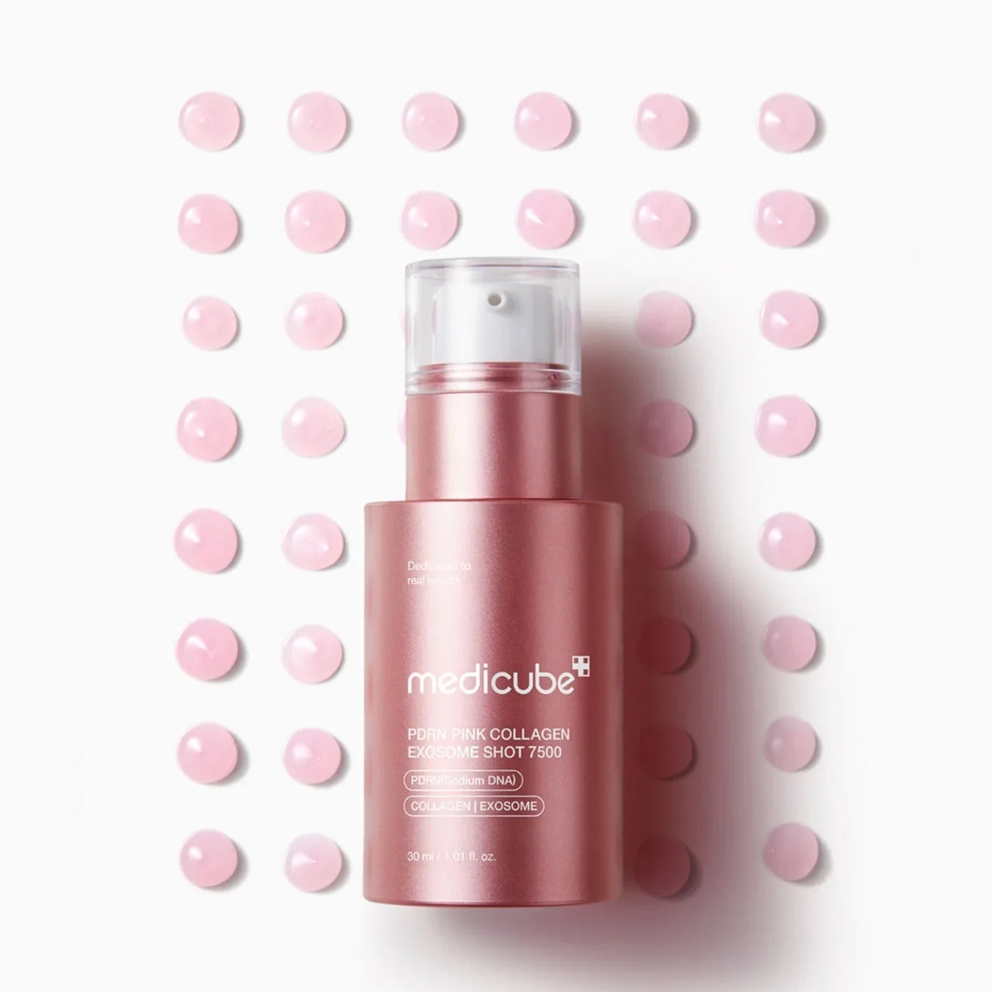 medicube Exosome Shot PDRN - Suero facial de colágeno rosa de 7,500 PPM, estimulador líquido para la piel, exosoma, espículas de ADN de salmón, tono de piel desigual, cuidado de los poros