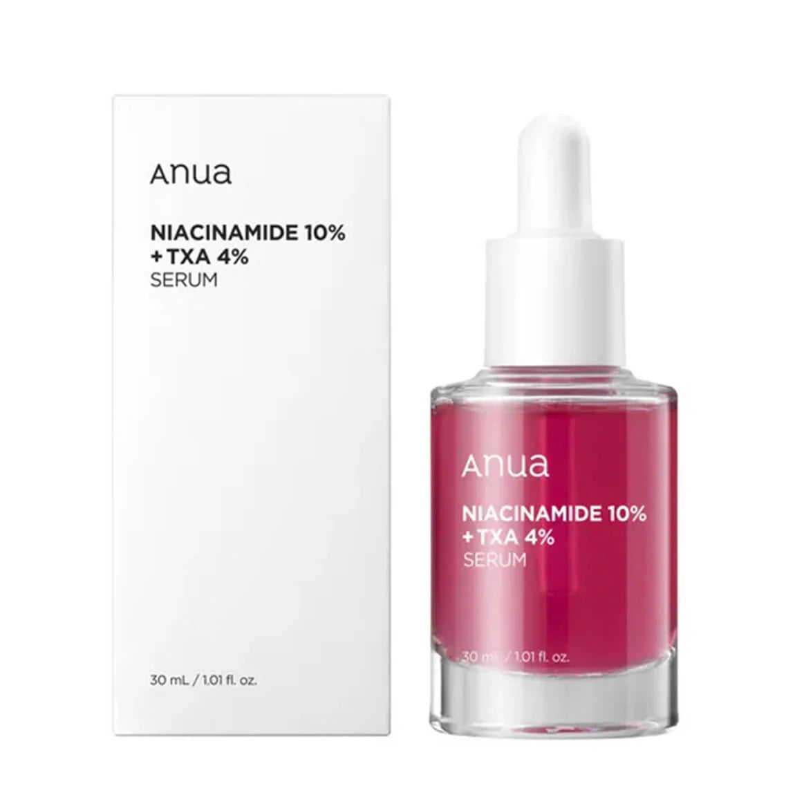 ANUA Suero niacinamida 10 + TXA 4, ácido hialurónico, ácido tranexámico, suero facial para piel cristalina, aclaración, tez radiante con color natural, cuidado de la piel coreano (1.0 fl oz/1.01 fl oz