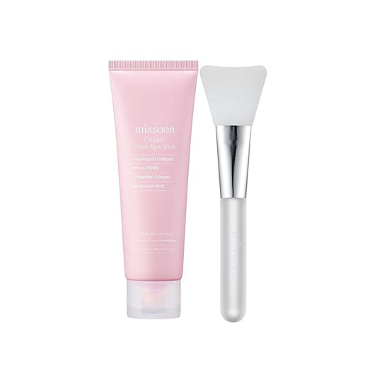 mixsoon Máscara facial de vidrio de colágeno para la piel, paquetes faciales de 2.71 onzas líquidas / 2.7 fl oz de colágeno que envuelve hidratante, resplandor, hidratante para el cuidado de la piel