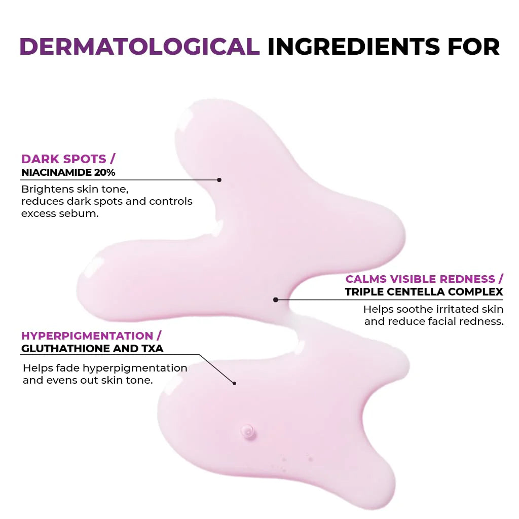 JUMISO Suero de niacinamida 20, suero facial coreano con glutatión, ácido tranexámico TXA y complejo Centella, reduce la pigmentación, el tono desigual de la piel, el cuidado de los poros para pieles sensibles, 1.35 onzas líquidas
