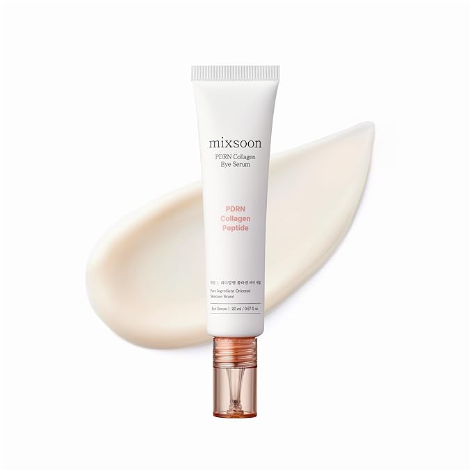 mixsoon PDRN - Suero de colágeno para ojos, suero revivido debajo de los ojos con fórmula suave y suave para pieles sensibles debajo de los ojos, 0.68 onzas líquidas, vidrio coreano para el cuidado de la piel
