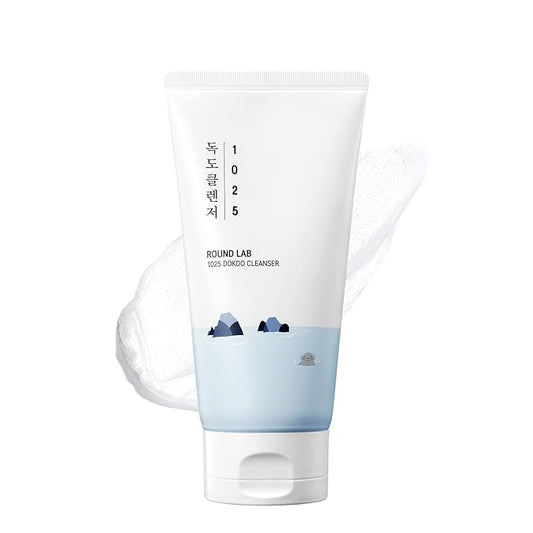 ROUND LAB 1025 Dokdo Cleanser 5.07 Fl Oz, Limpiador Facial de pH Bajo para Piel Sensible, Burbujas Suaves y Ricas para Limpieza Profunda y Eliminación de Maquillaje, Lavado Facial Hidratante con Agua