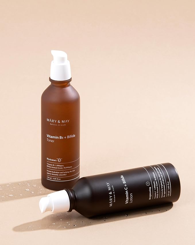 Mary&May Loción facial con vitamina C + Bifida Even Skin Tone Face Lotion