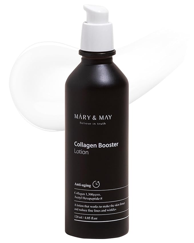 Mary&May ] Loción potenciadora de colágeno de 4.05 fl oz / 4.1 fl oz | Hidratante, colágeno bajo molecular, firmeza de la piel y elasticidad