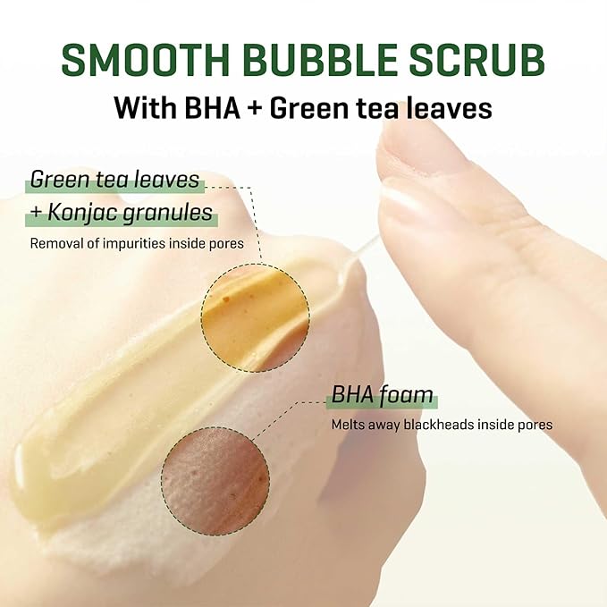 SOME BY MI Bye Bye Blackhead 30 Days Miracle Green Tea Tox Bubble Cleanser - 4.23 onzas, 4.23 onzas, lavado facial coreano y máscara facial de burbujas, minimizador diario de poros para eliminar