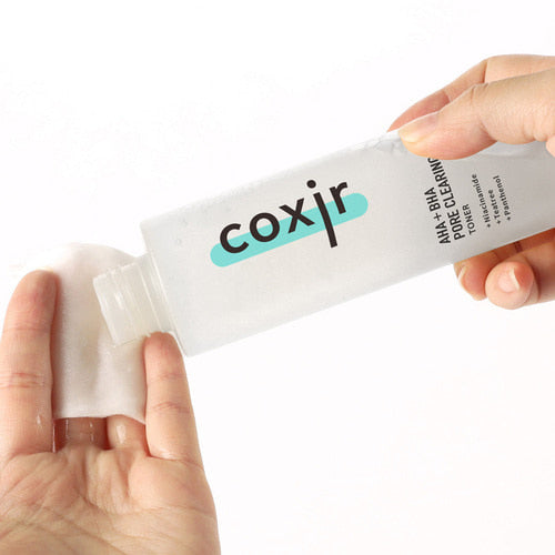 coxir AHA BHA Tónico, niacinamida y árbol de té, minimización de poros Cuidado de la piel coreano, control de puntos negros y aceite, fórmula limpiadora, para pieles grasas, mixtas y texturizadas