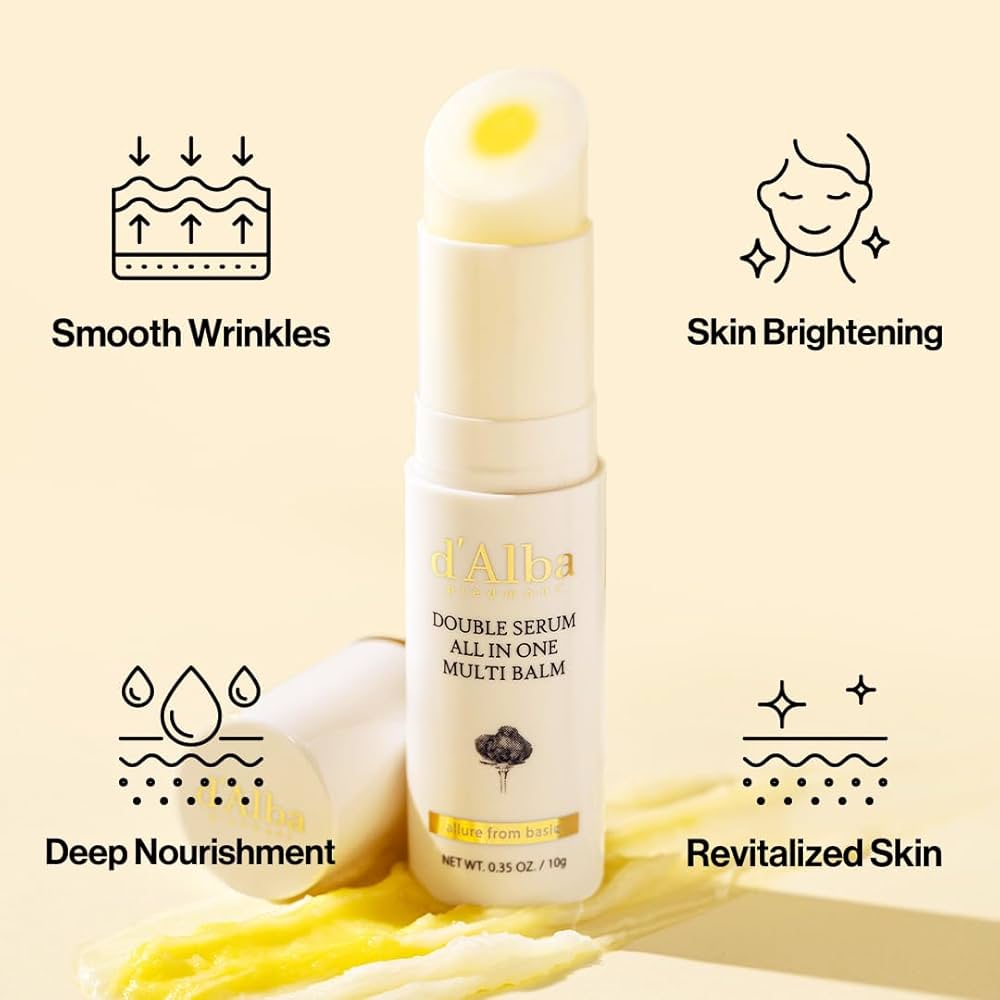 d'alba Piedmont Bálsamo múltiple todo en uno de trufa blanca italiana, cuidado de la piel vegano con vitamina C y colágeno vegano, 3 en 1 antiarrugas, tratamiento ocular, removedor de manchas oscuras