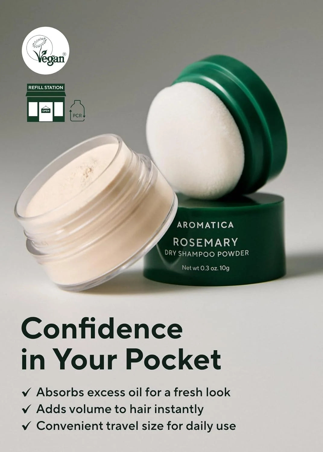 Rosemary Dry Shampoo Powder 10 gramos