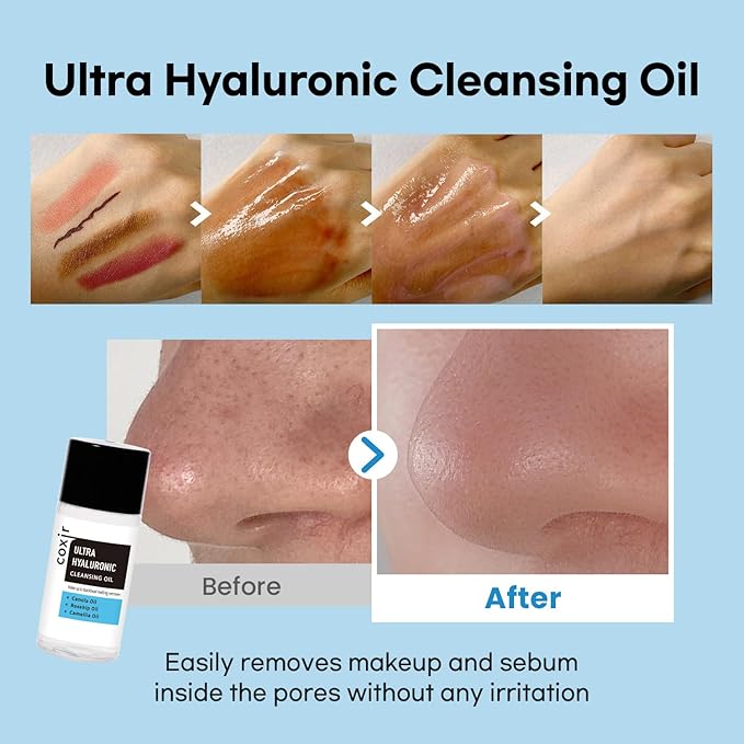 Kit Inicio: Ultra Hyaluronic – Aceite limpiador + tóner + ampolla + crema | Mini kit de cuidado de la piel, juego de cuidado de la piel coreano tamaño viaje, rutina hidratante | Mini regalo de Navidad
