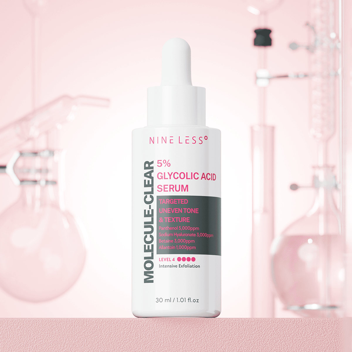 Sérum de Ácido Glicólico NINELESS Molecule Clear – AHA+BHA 5% 30ml