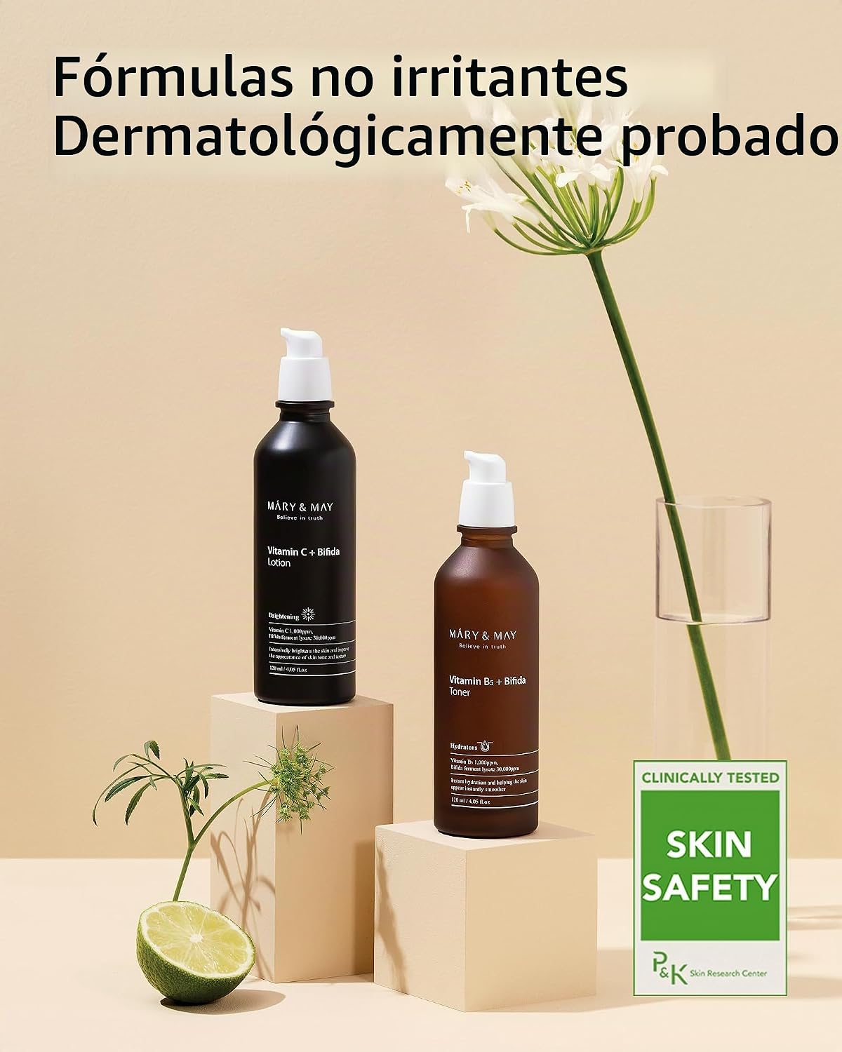 Mary&May Loción facial con vitamina C + Bifida Even Skin Tone Face Lotion