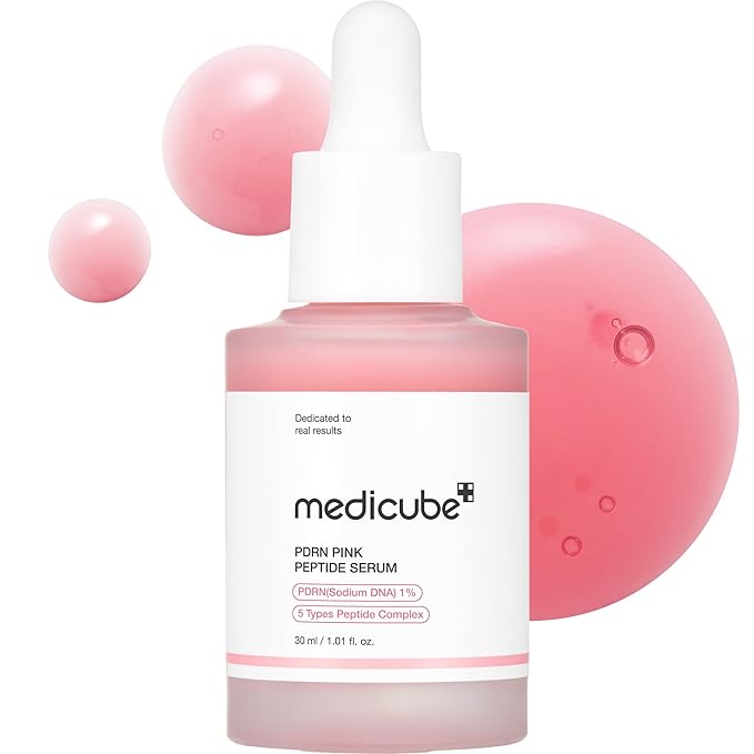 medicube Suero de Péptidos de ADN de Salmón PDRN Rosa, suero de brillo rosa, péptido, niacinamida, hidratante y reafirmante, tono de piel desigual, cuidado de la piel coreana | 1.01 fl.oz. (1.01 fl.oz