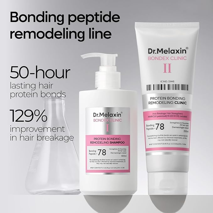 Dr.Melaxin Bondex Tratamiento de Unión de Salón para Remodelación | Reparación Profunda para Cabello Decolorado y Dañado con Péptidos de Unión + Aceite de Argán