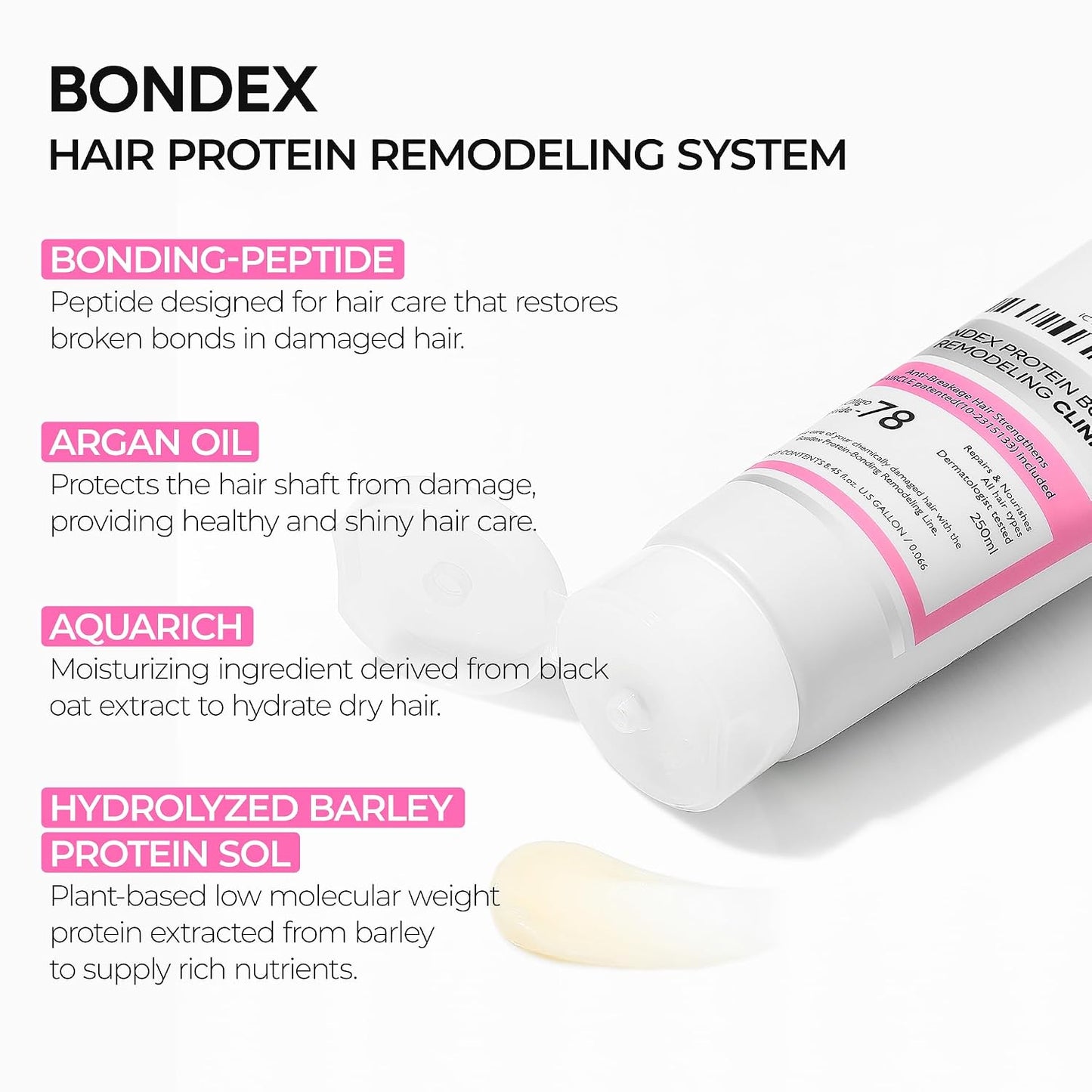 Dr.Melaxin Bondex Tratamiento de Unión de Salón para Remodelación | Reparación Profunda para Cabello Decolorado y Dañado con Péptidos de Unión + Aceite de Argán