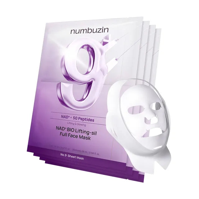 numbuzin No.9 Sheet Mask | NAD+ BIO Lifting-sil Full Face Mask