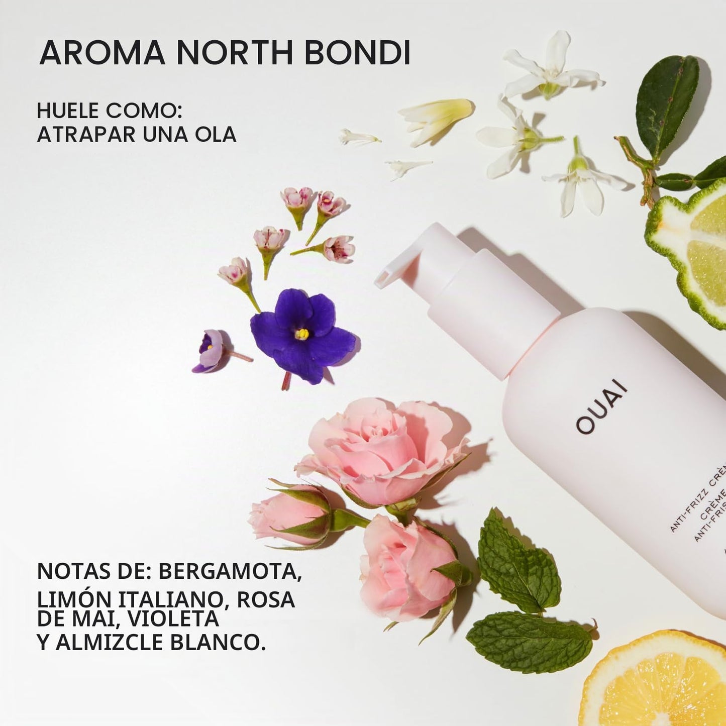 OUAI Crema antiencrespamiento – Crema hidratante para el cabello con control de encrespamiento y protección contra el calor – Proporciona hidratación duradera con extracto de yaca y remolacha