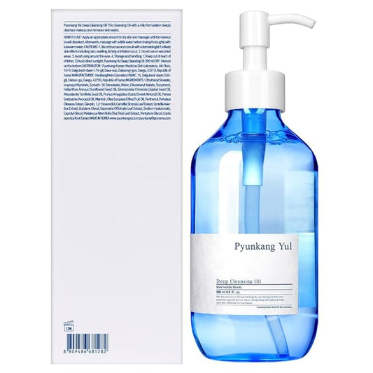 Pyunkang Yul PKY Limpiador profundo (tipo aceite) para eliminación de maquillaje de larga duración, aceite de jojoba para limpiar poros y eliminar impurezas, cero irritación, cuidado de la piel