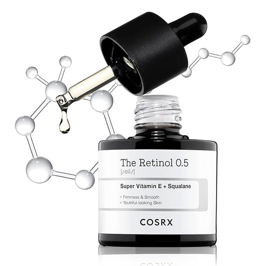 COSRX Aceite de retinol 0.5, suero antienvejecimiento con tratamiento de retinoides al 0.5% para la cara, reduce arrugas, líneas finas y signos de envejecimiento, cuidado suave de la piel para el día
