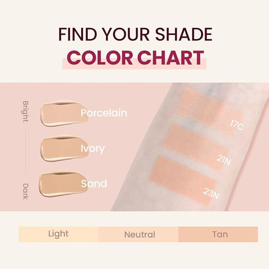 TIRTIR Mask Fit All Cover - Base de maquillaje rosa de alta cobertura, acabado mate aterciopelado, ligero, impecable, corrige el enrojecimiento, cojín coreano