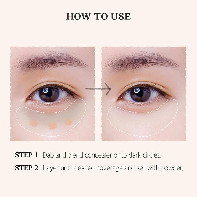 Bye ojeras: Salmón oscuro Círculo Concealer Crema, Coreana  por skinfood