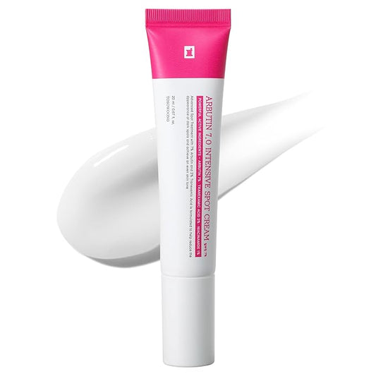 Arbutin 7% Crema intensiva para manchas con 70,000 ppm de arbutina, 3% ácido tranexámico, 1% niacinamida, glutatión, manchas oscuras, pecas, manchas, antipigmentación