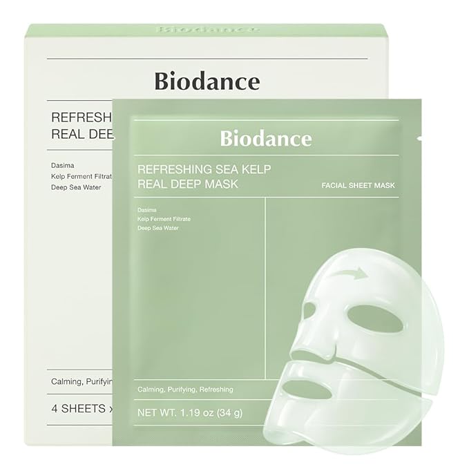 BIODANCE Máscara refrescante profunda de algas marinas, mascarilla facial de hidrogel durante la noche, calmante.
