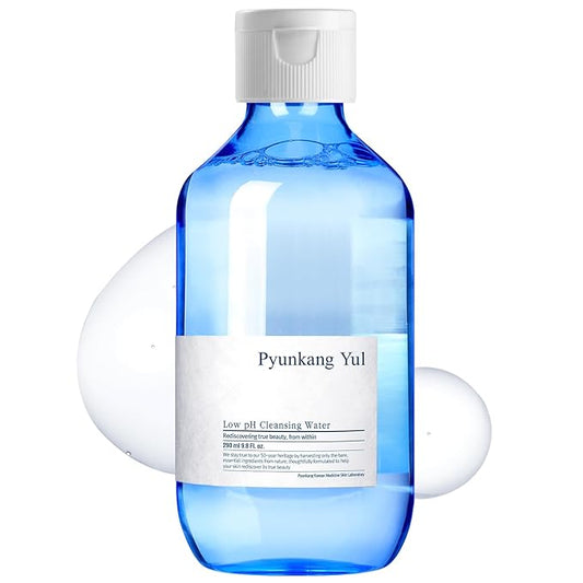 Pyunkang Yul PKY - Desmaquillante con agua limpiadora de pH bajo con hamamelis y AHA, con extracto de árbol de té, ingredientes naturales, agua micelar de ceramida